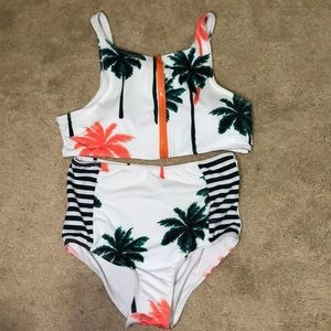 White palm tree bikini.